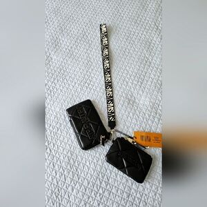 Black Quilted Cell Phone Holder and Coin/card Purse Set